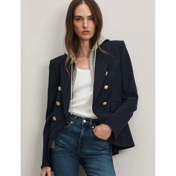 Veronica Beard Jackets & Blazers - Veronica Beard Miller Dickey Jacket 6 Navy Gold Double Breasted Classic Office